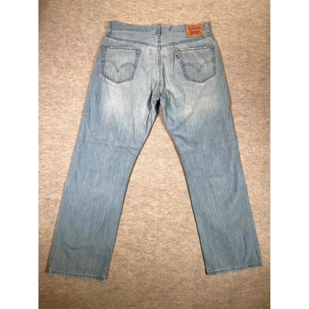 Levis 501 Original Fit Jeans Men 36x36 Blue Denim Cotton Straight Leg Light Wash